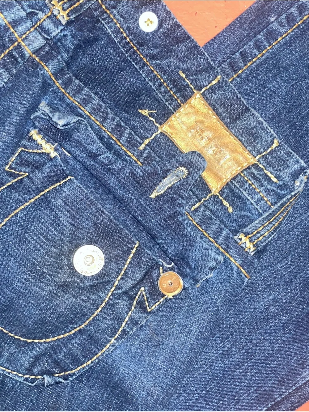 True religion Dark Blue Straight-Leg Jeans vintage